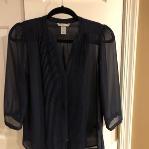 H&M Button Front 3/4 Sleeve Blouse